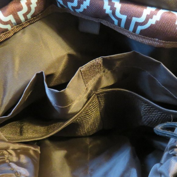 timi & leslie rust/blue graphic print backpack/shoulder baby bag, nwot - Picture 7 of 11